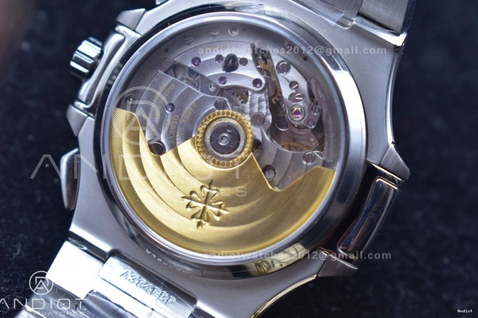 Nautilus PPF Mod Stk A7750 Date Wht SS Chrono SS 5980 0316